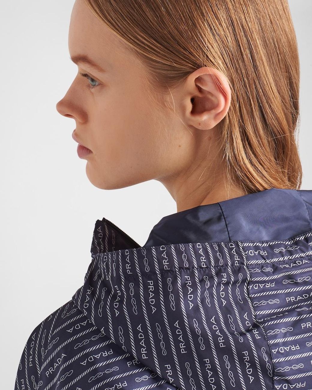 Prada Blue Zippered Casual Jacket