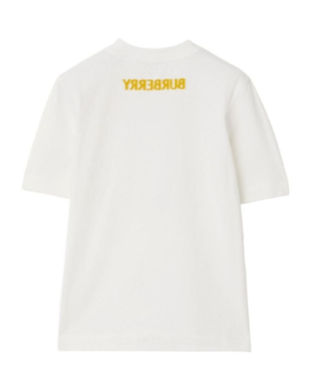 Burberry White Logo Printed Crewneck T-Shirt