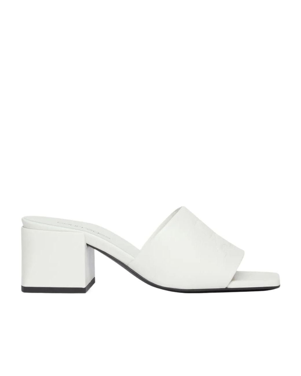 Courreges White 55Mm Leather Block-Heel Sandals