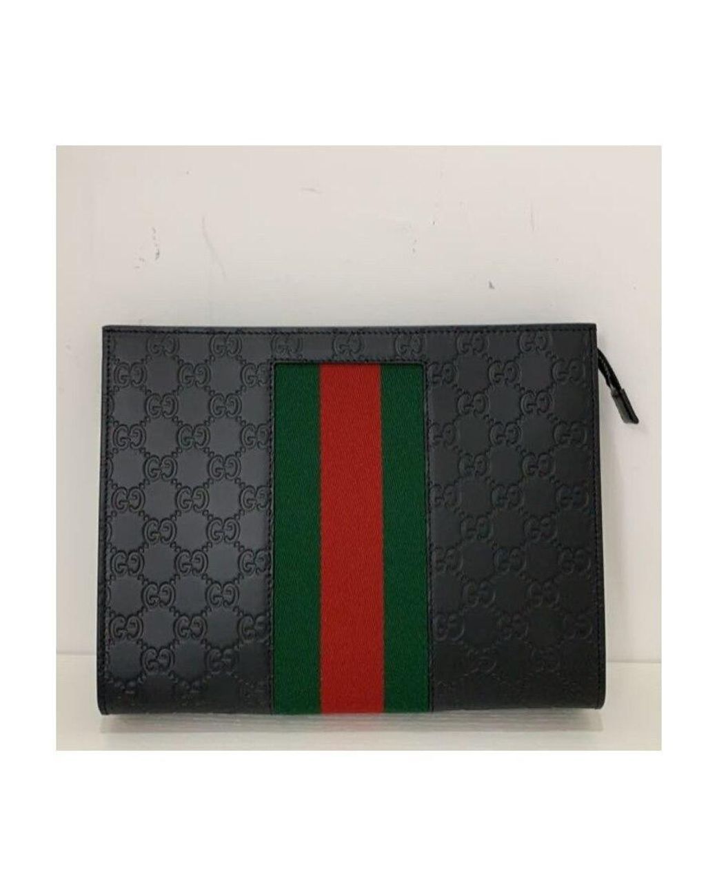 Gucci Black Signature Web Cosmetic Case for men