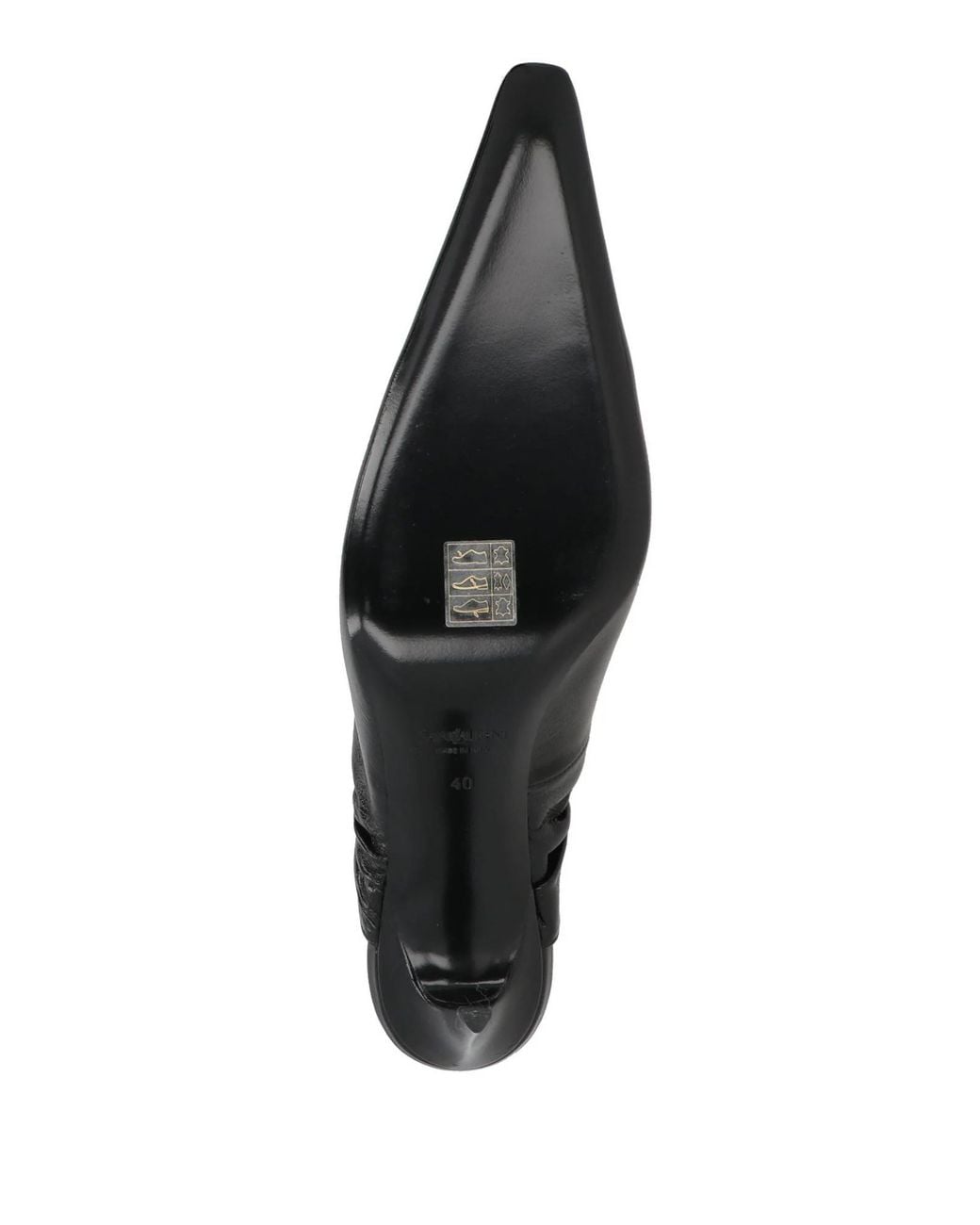 Saint Laurent Black Leather Pointed-Toe High Heels