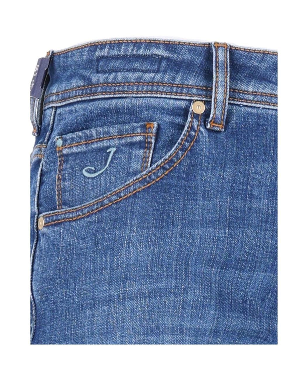 Jacob Cohen Blue Scott Slim Cropped Jeans for men