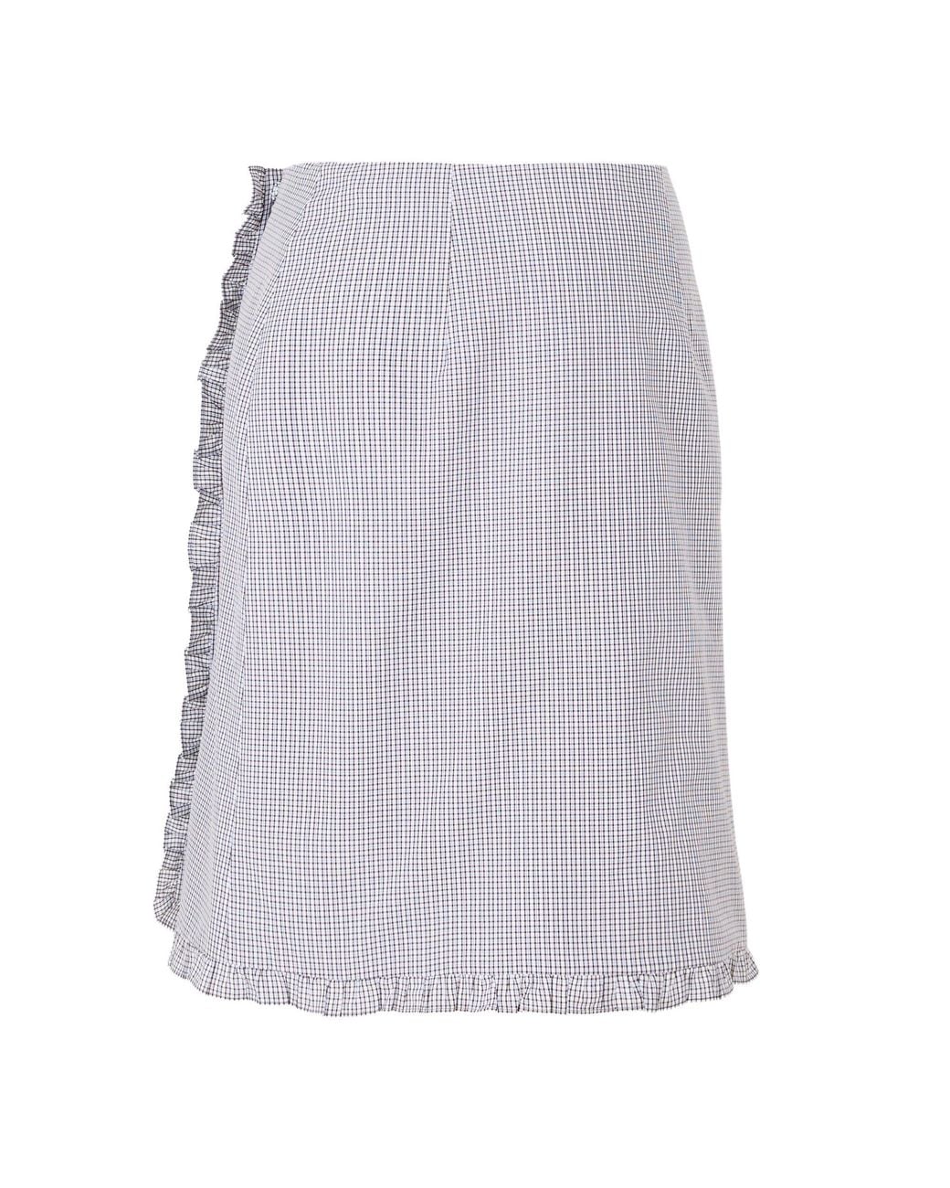 Miu Miu Gray Plaid Midi Skirt