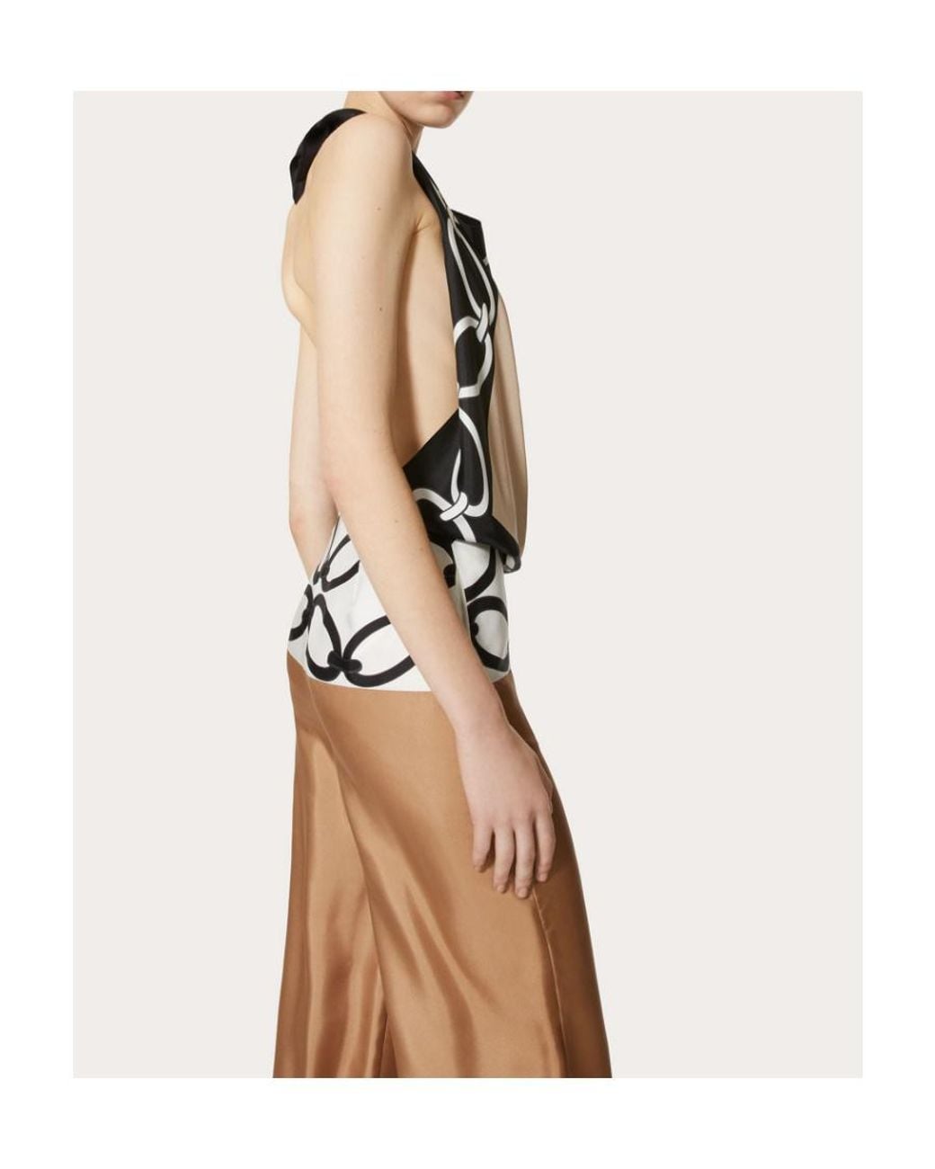 Valentino White Chain 1967 Foulard Silk Jumpsuit