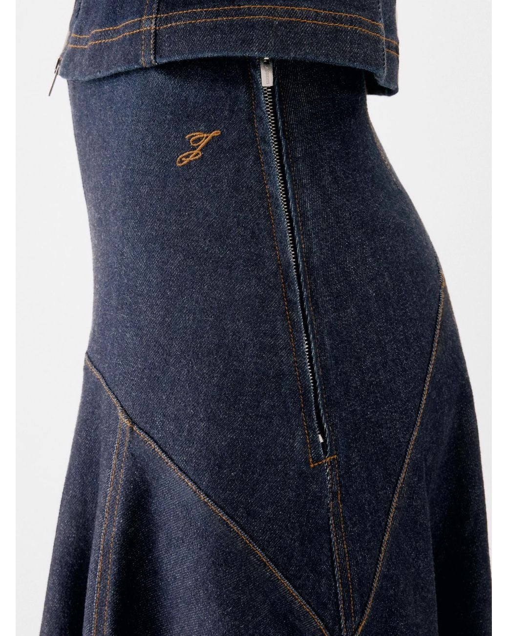 Jacquemus Blue The Triangle De-Nîmes Flared Denim Skirt