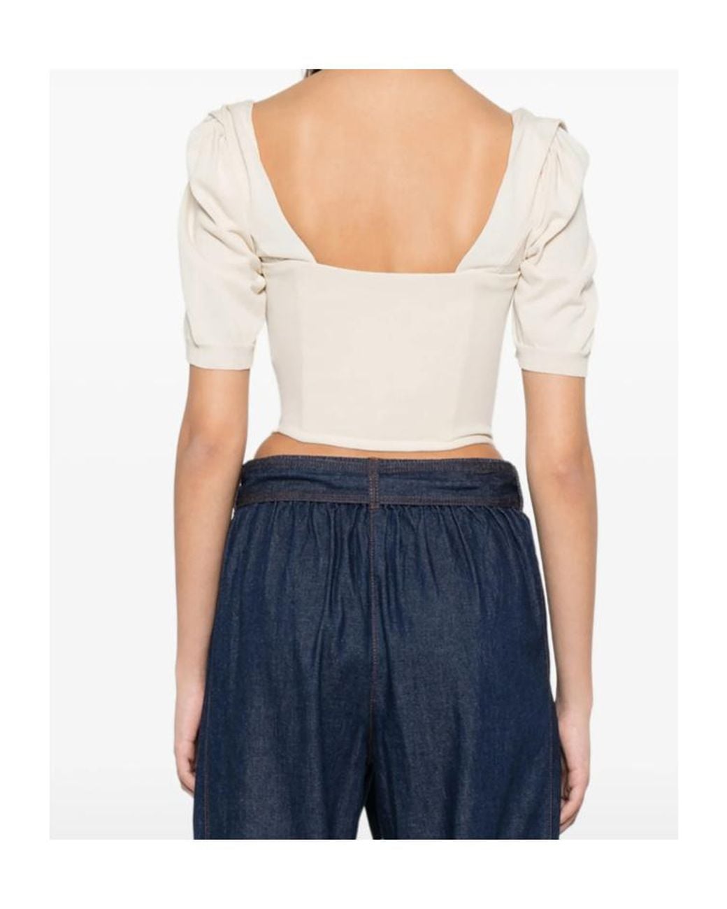 Vivienne Westwood White Button Draped-Detail Cardigan