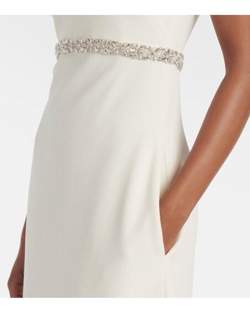Safiyaa White Joules Embellished Gown
