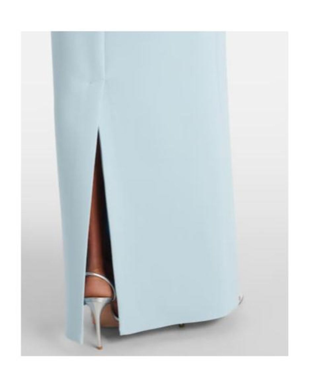 Safiyaa Blue One-Shoulder Belted Crêpe Gown