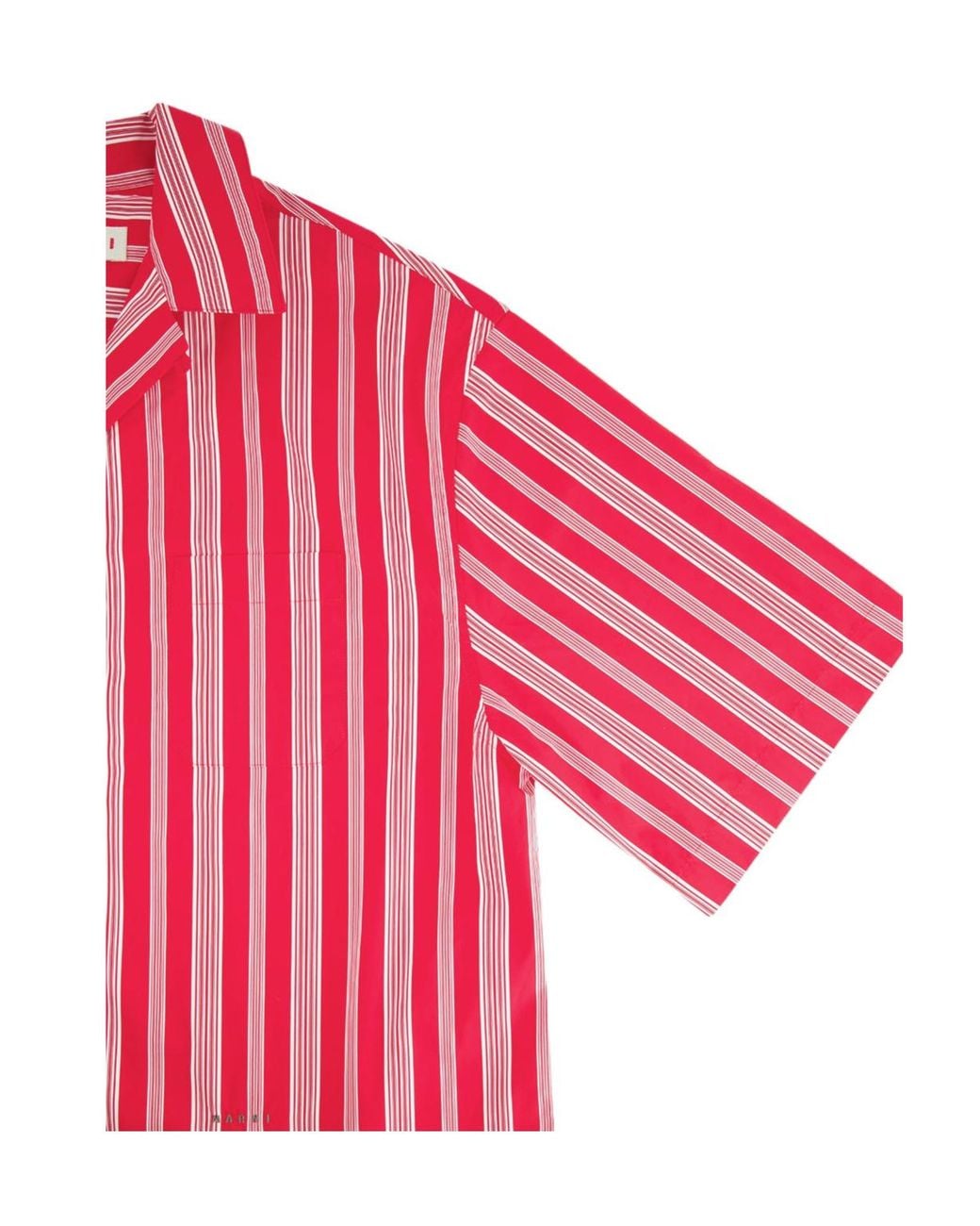 Marni Red Striped Short-Sleeve Shirt for men