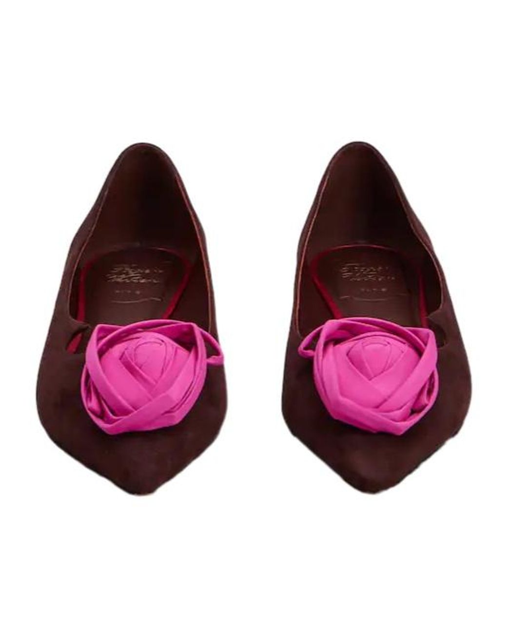 Roger Vivier Brown Cut-Out Detailed Flat Shoes