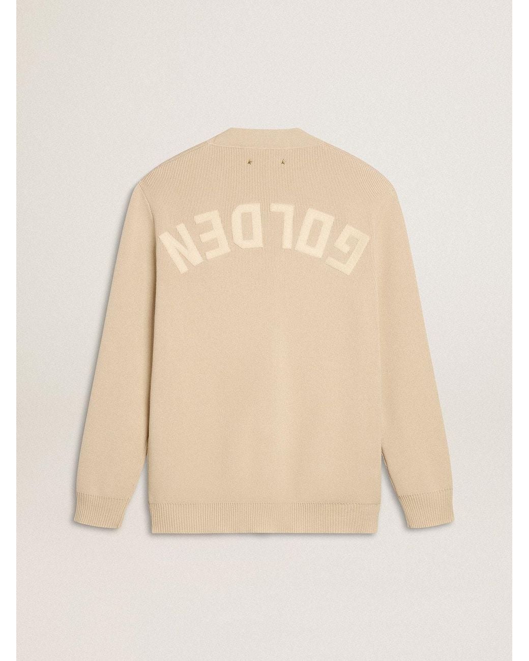Golden Goose Deluxe Brand Natural Logo Lettering Buttoned Cardigan for men