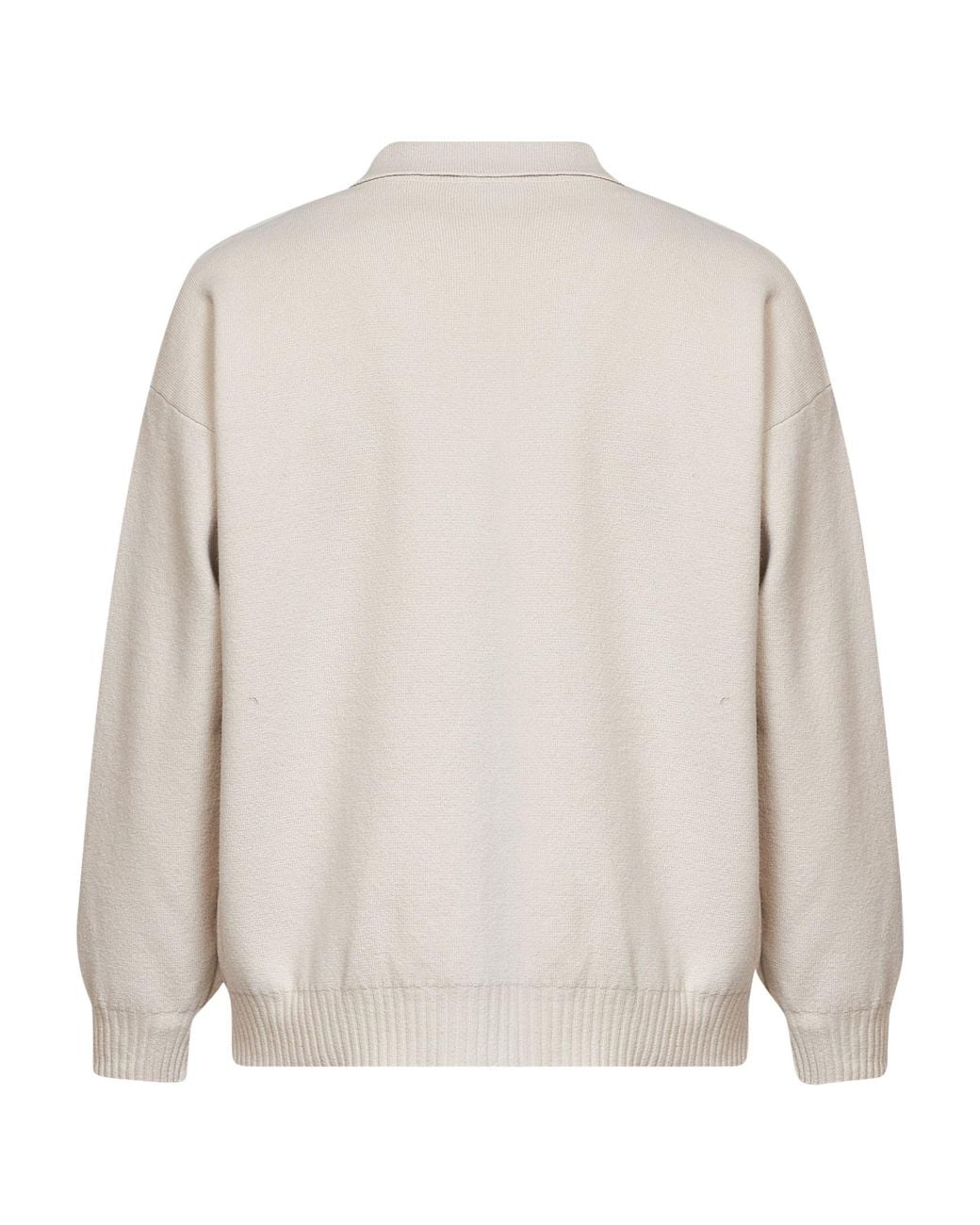 Roberto Collina White Zip Polo Knitted Sweater for men