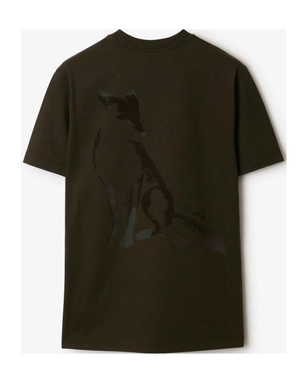 Burberry Green Fox-Print Cotton T-Shirt for men