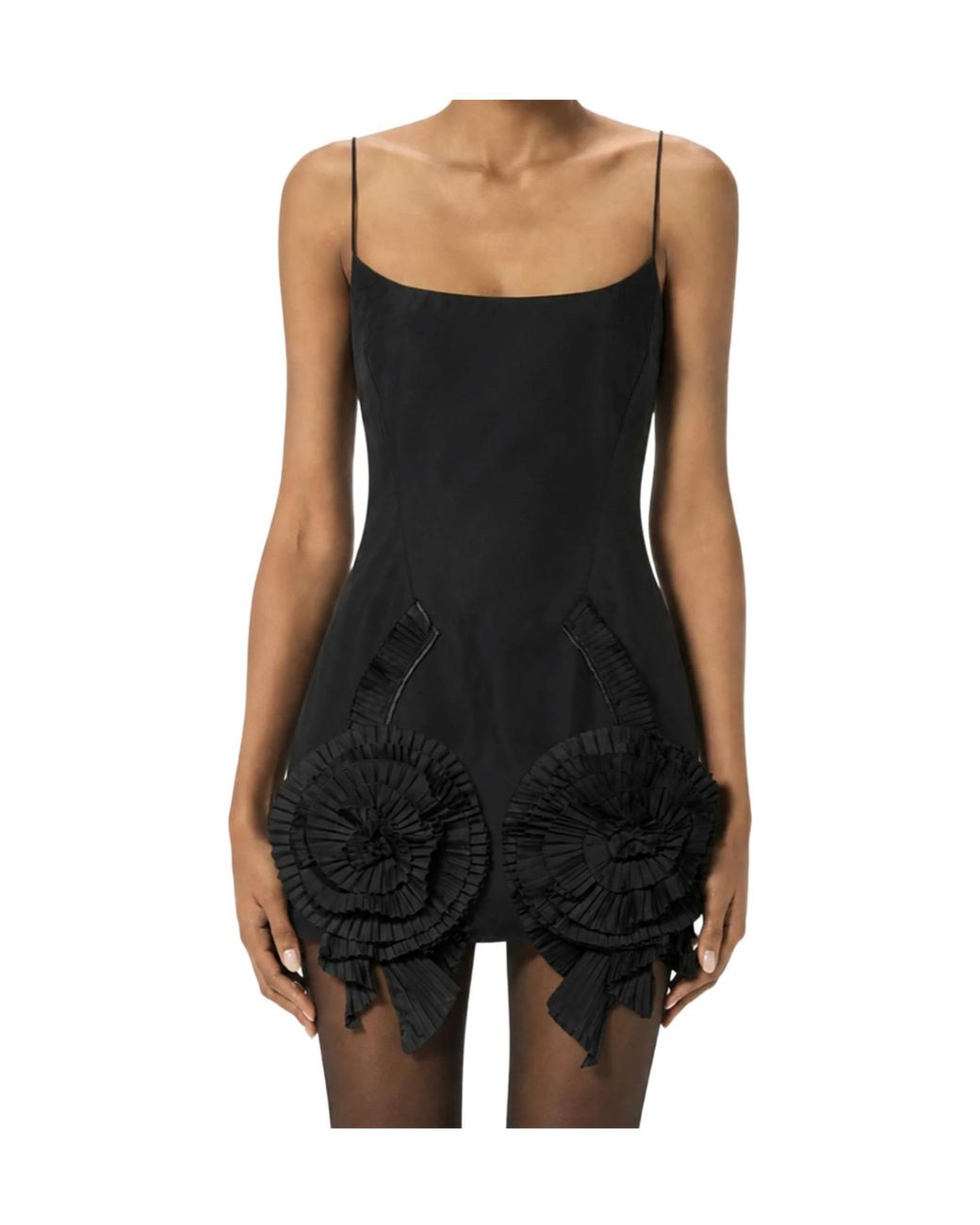 Blumarine Black Ruffled Hem Mini Dress