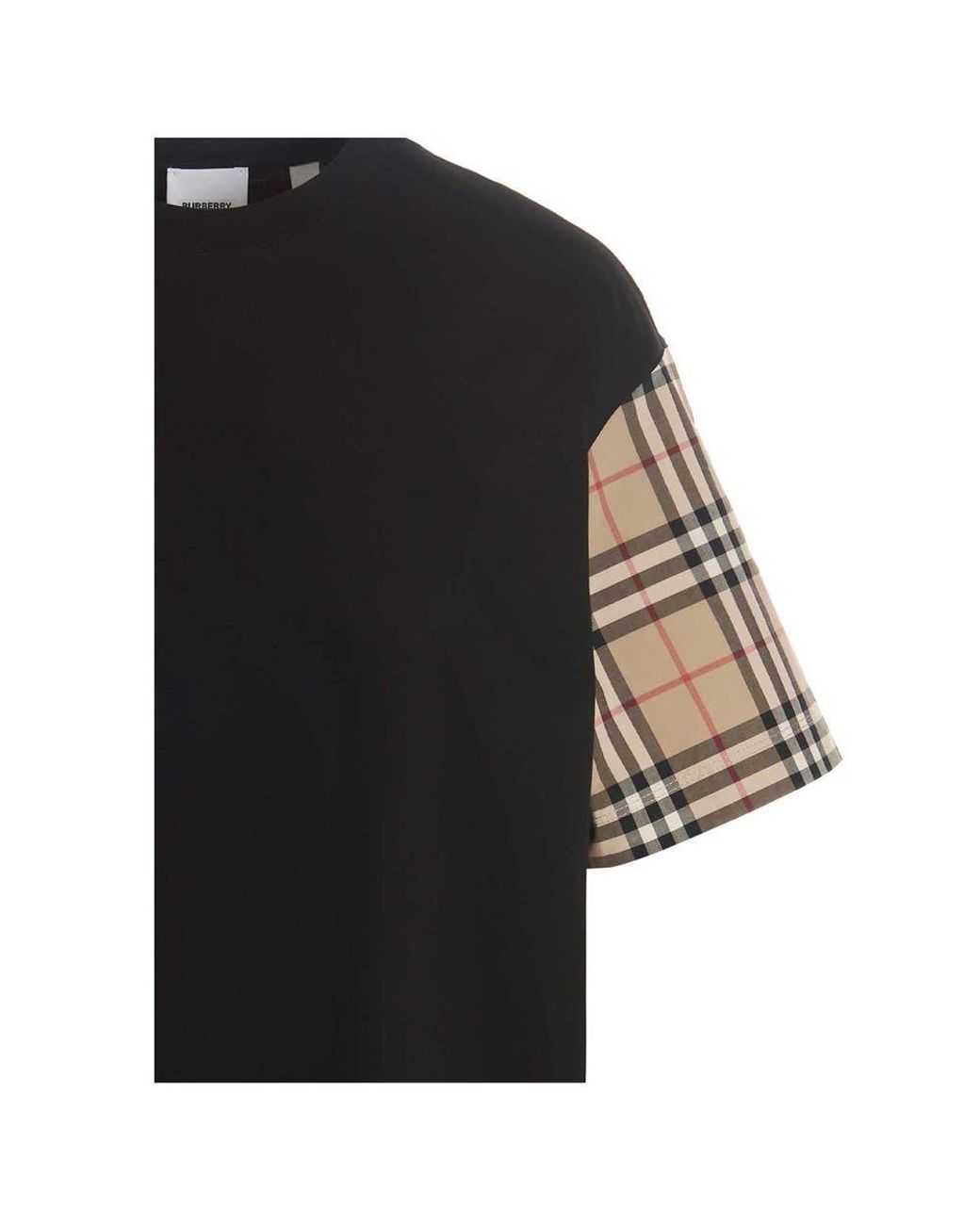 Burberry Black Net Sustain Checked Poplin-Trimmed Cotton-Jersey T-Shirt