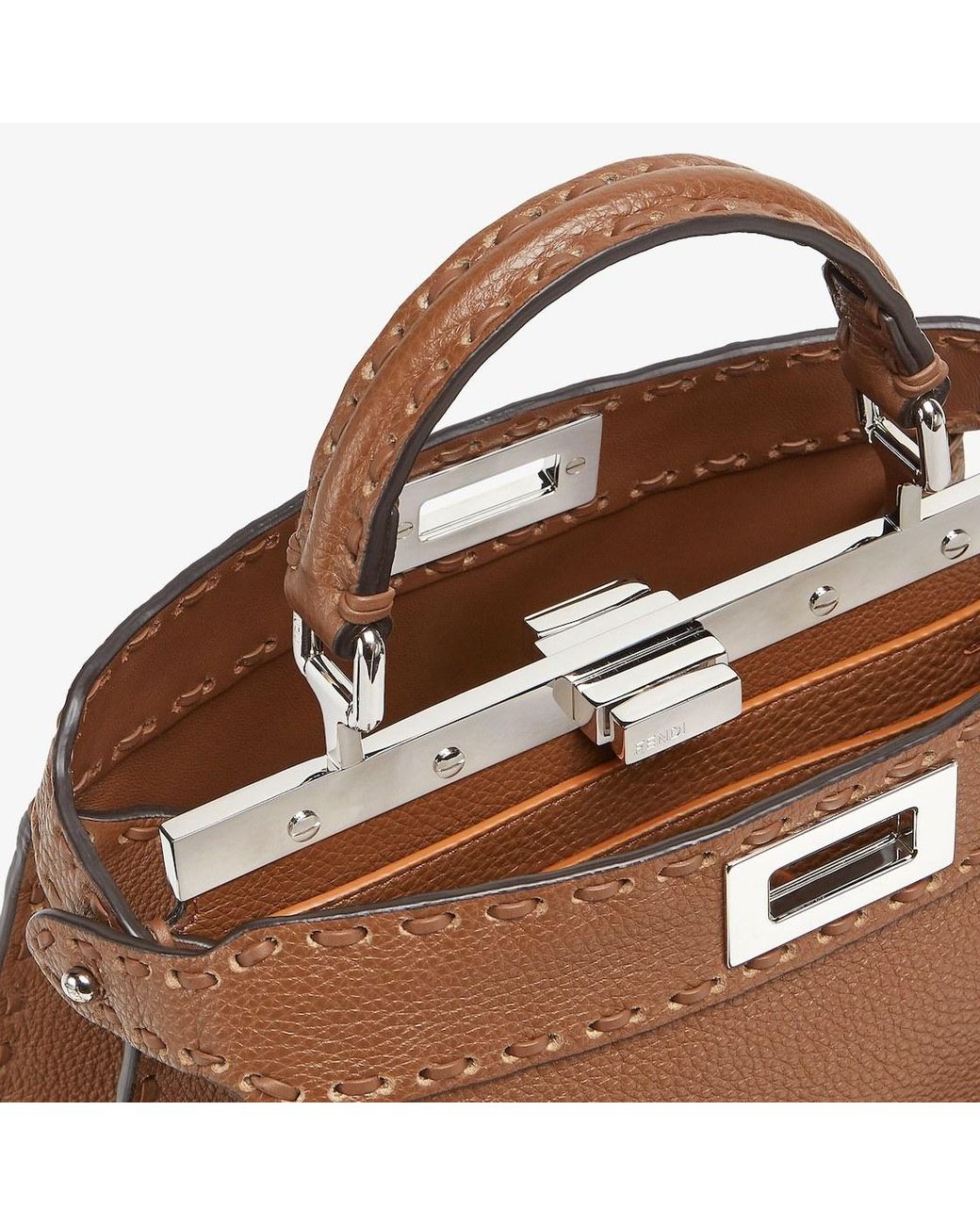 Fendi Brown Peekaboo Iseeu Small Tote Bag