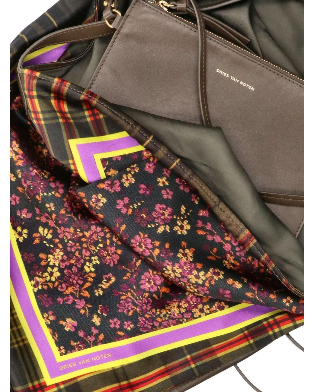 Dries Van Noten Metallic Printed Flat Scarf Bag