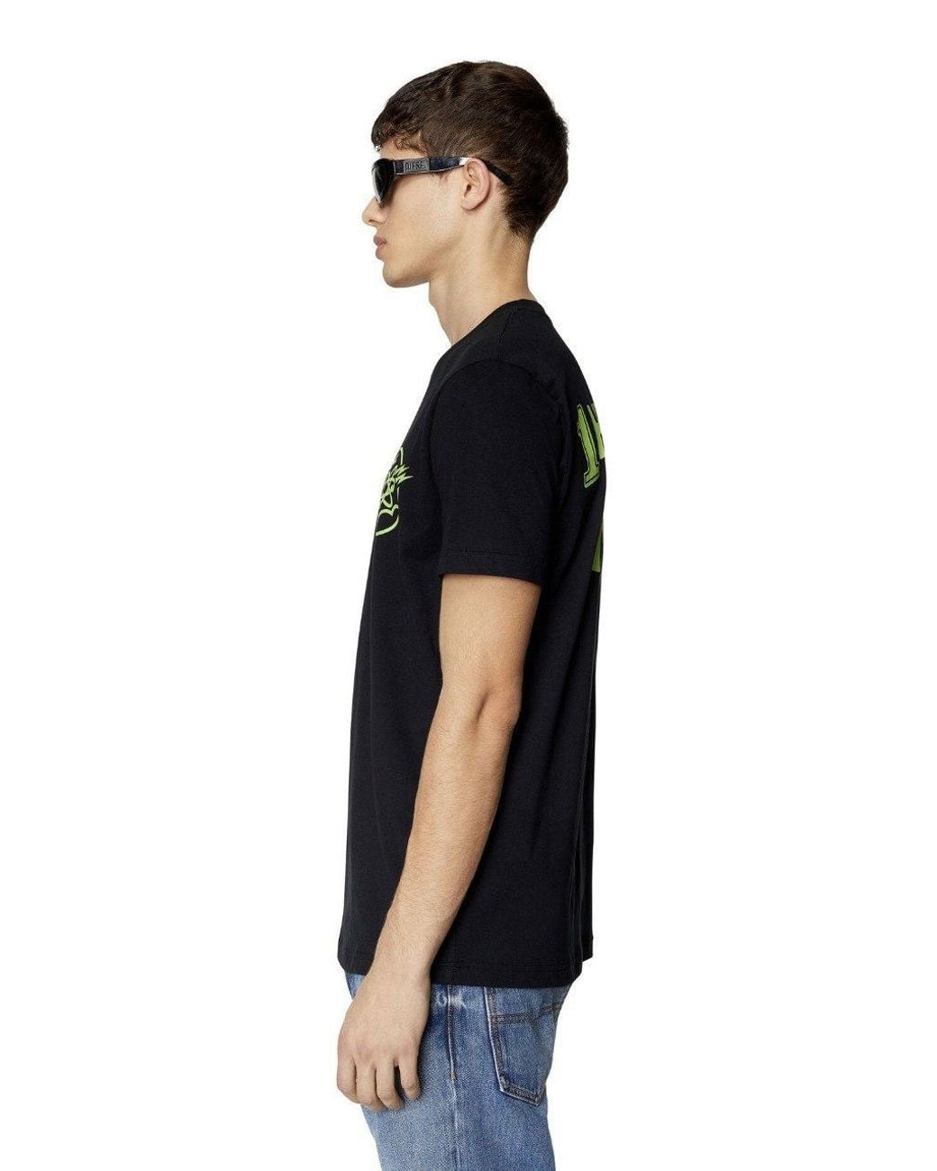 DIESEL Black T-Diegor-E7 Crew-Neck T-Shirt for men
