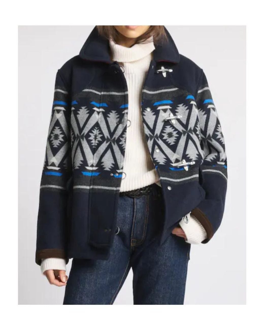 Fay Blue 4 Ganci Jacquard Archive Coat for men
