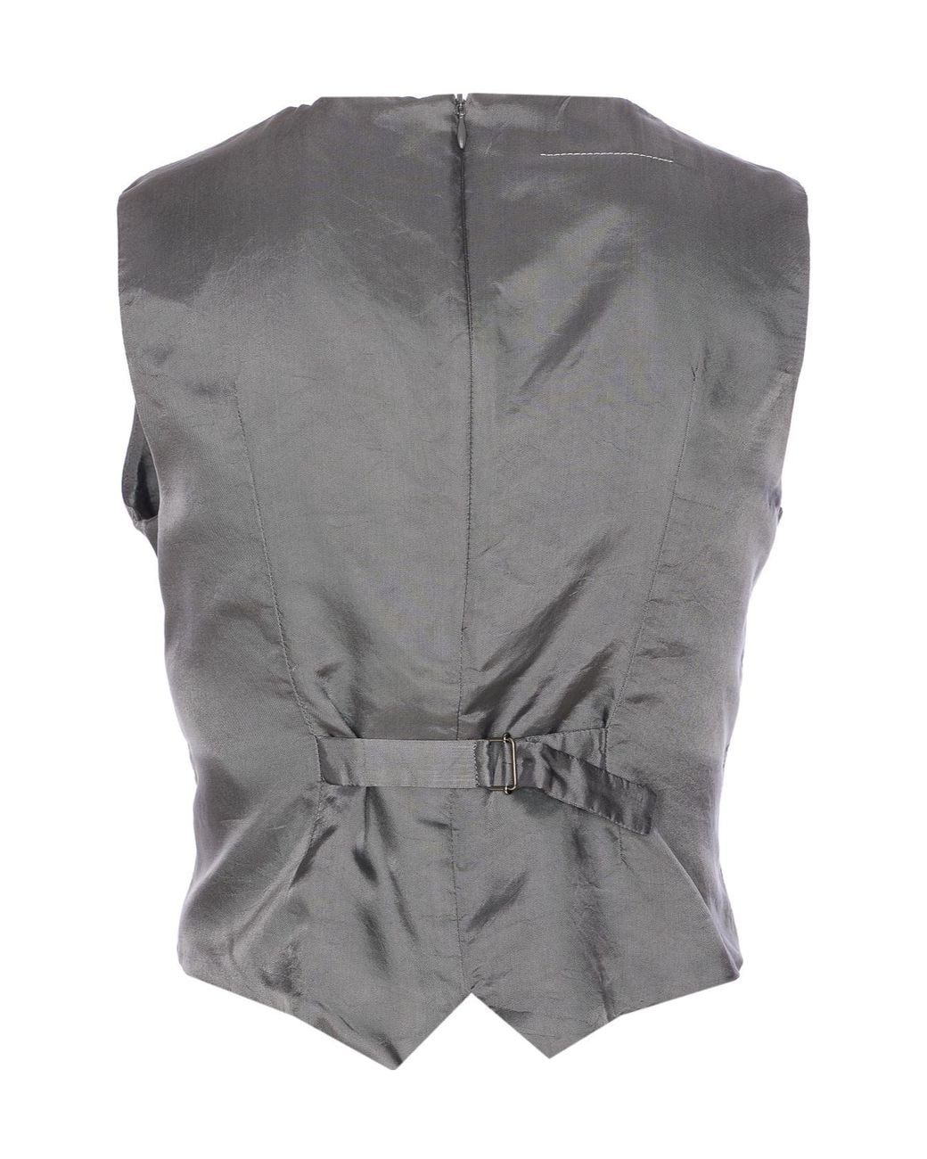 MM6 by Maison Margiela Gray Satin Strapped Waistcoat