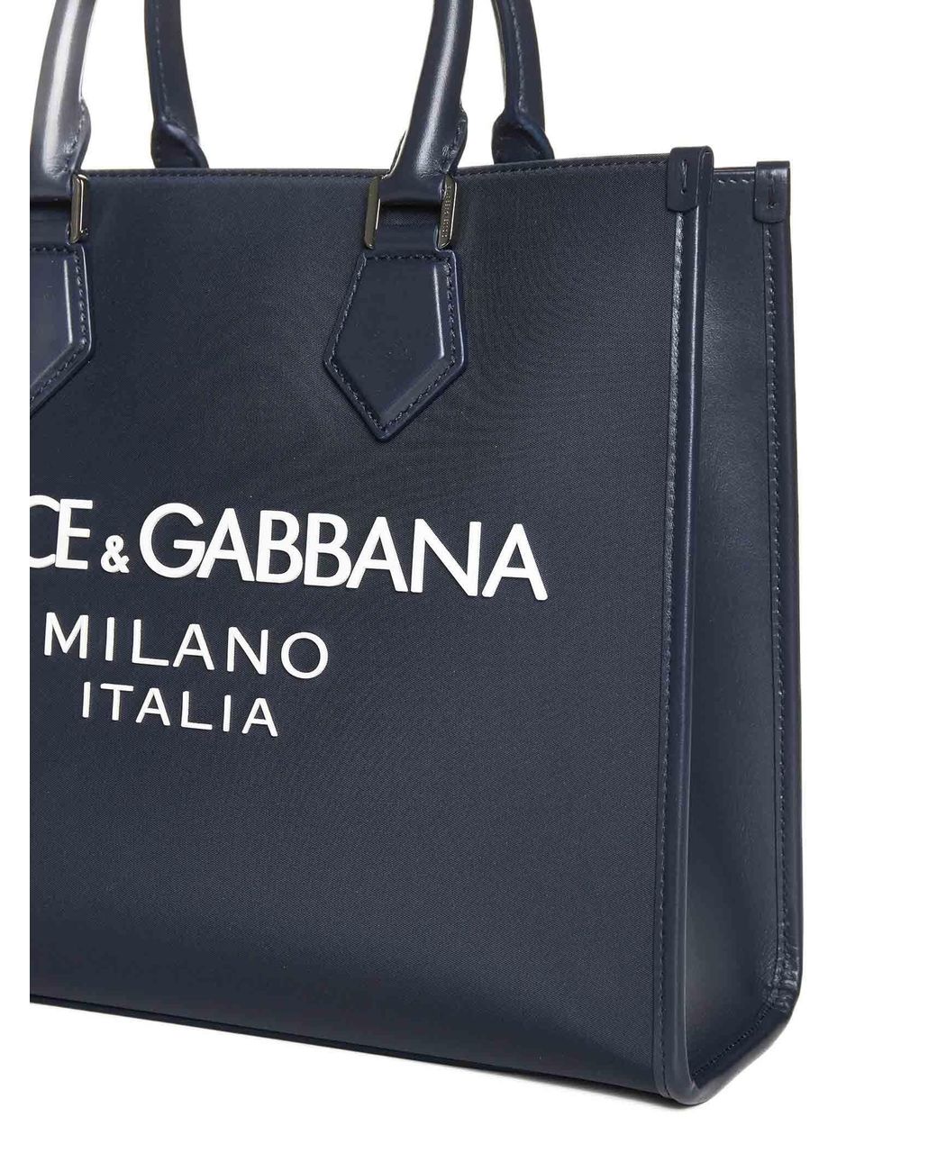 Dolce & Gabbana Black Logo Printed Top Handle Tote Bag for men