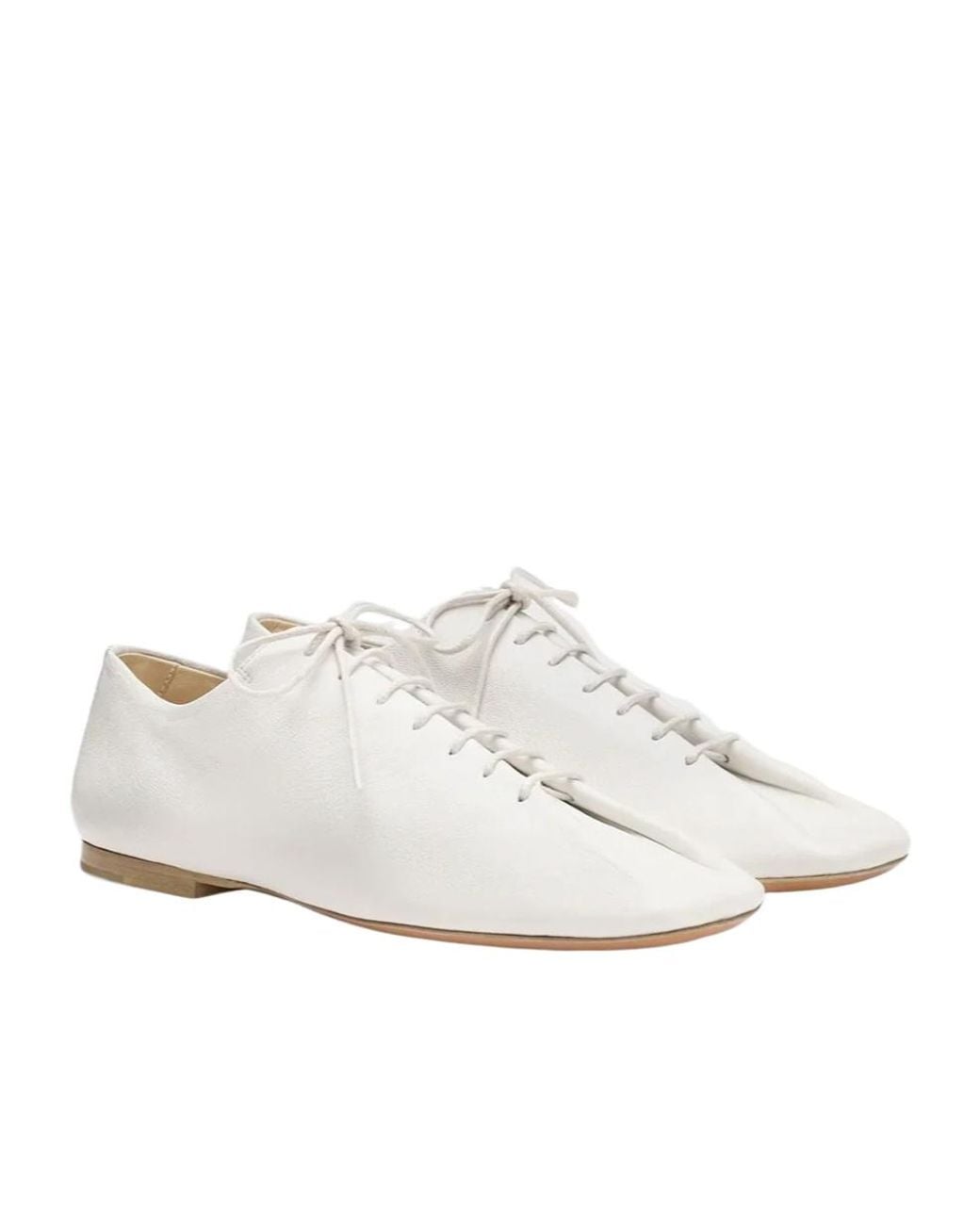 Lemaire White Leather Lace-Up Derby Shoes