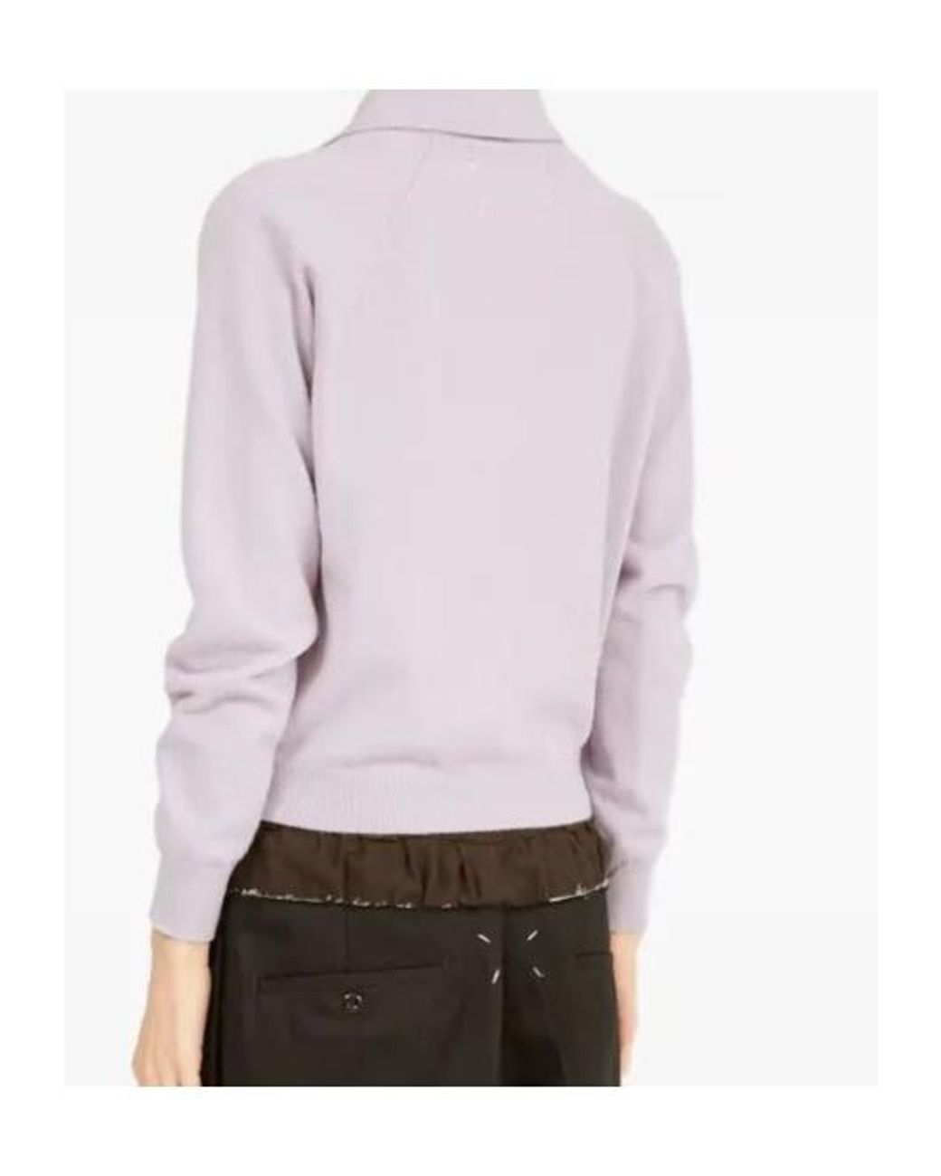 Maison Margiela Pink Four-Stitch Ribbed Knit Top