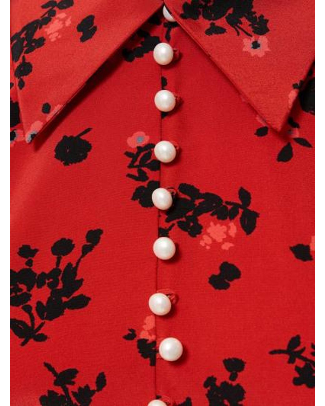 Alessandra Rich Red Short-Sleeved Long Dress