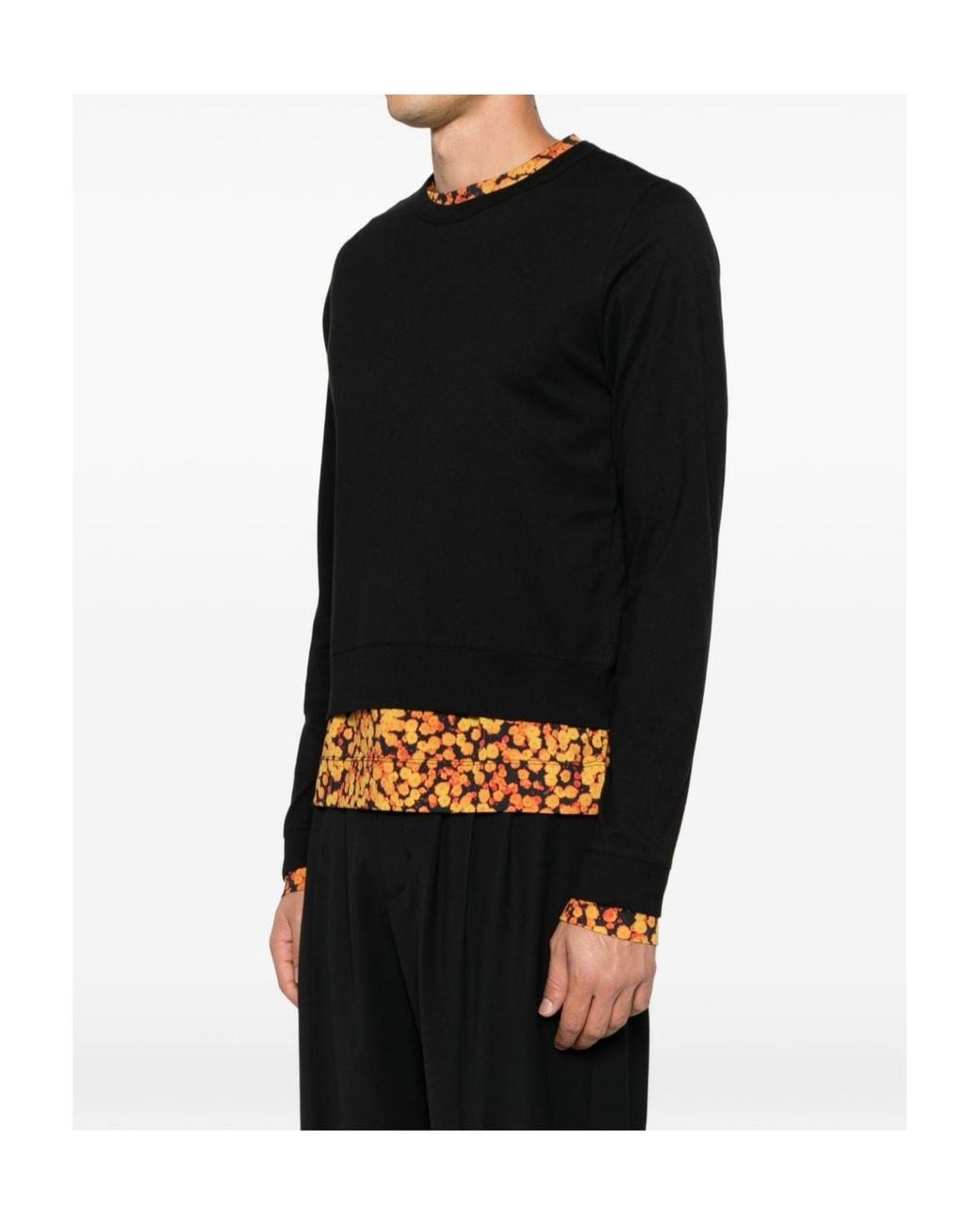Dries Van Noten Black Long-Sleeve T-Shirt for men