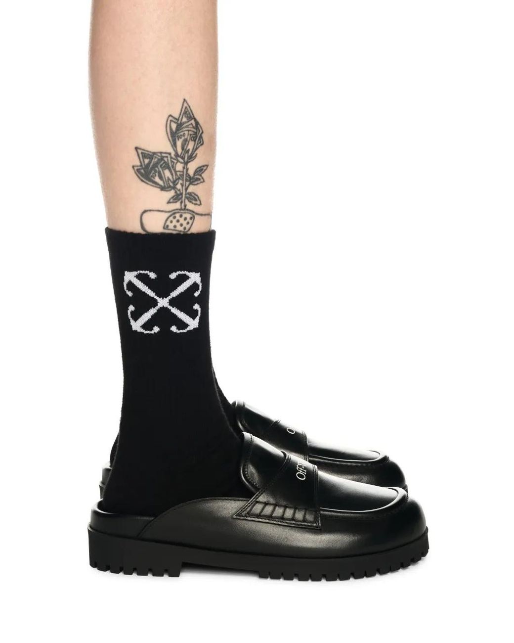 Off-White c/o Virgil Abloh Black Leather O Slip-On Loafer