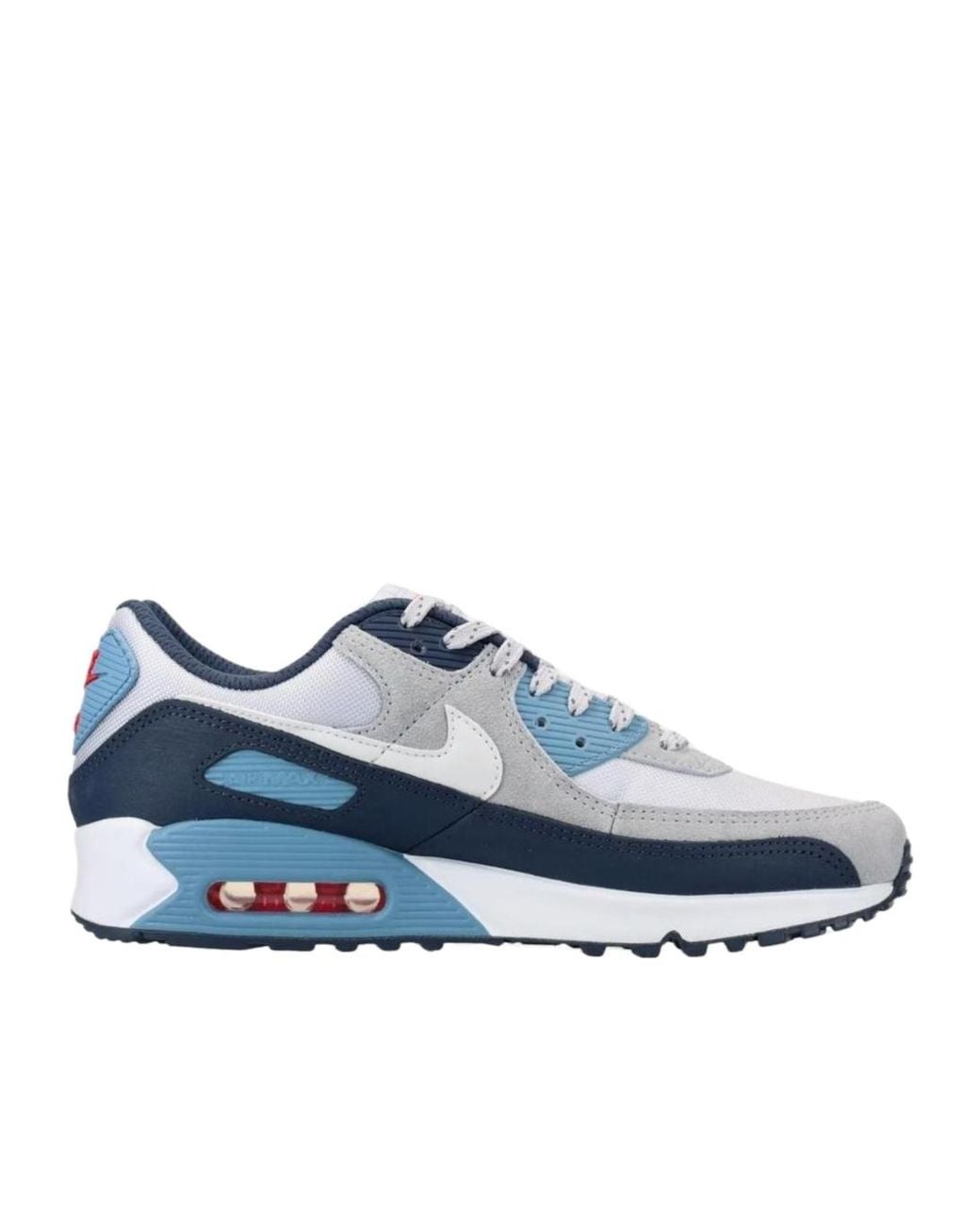 Nike Blue Air Max 90 Low-Top Lace-Up Sneakers for men