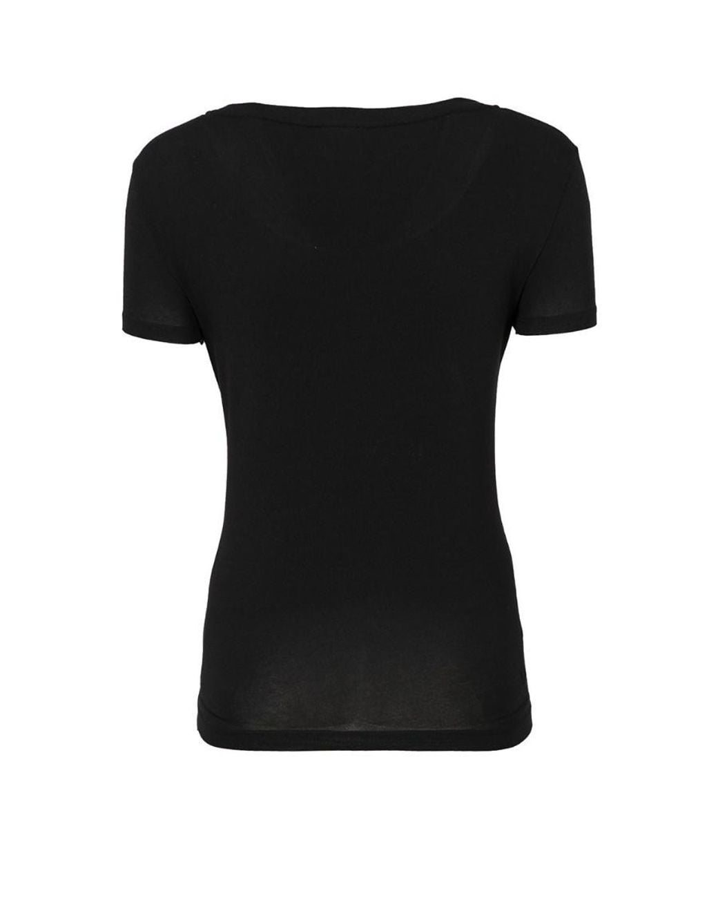 EA7 Black T-Shirt With Round Neck And Short Sleeves