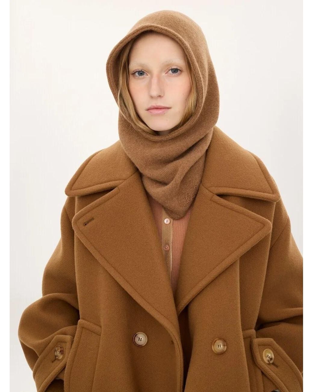 Chloé Brown Chloé Iconic Logo Detailed Knit Balaclava