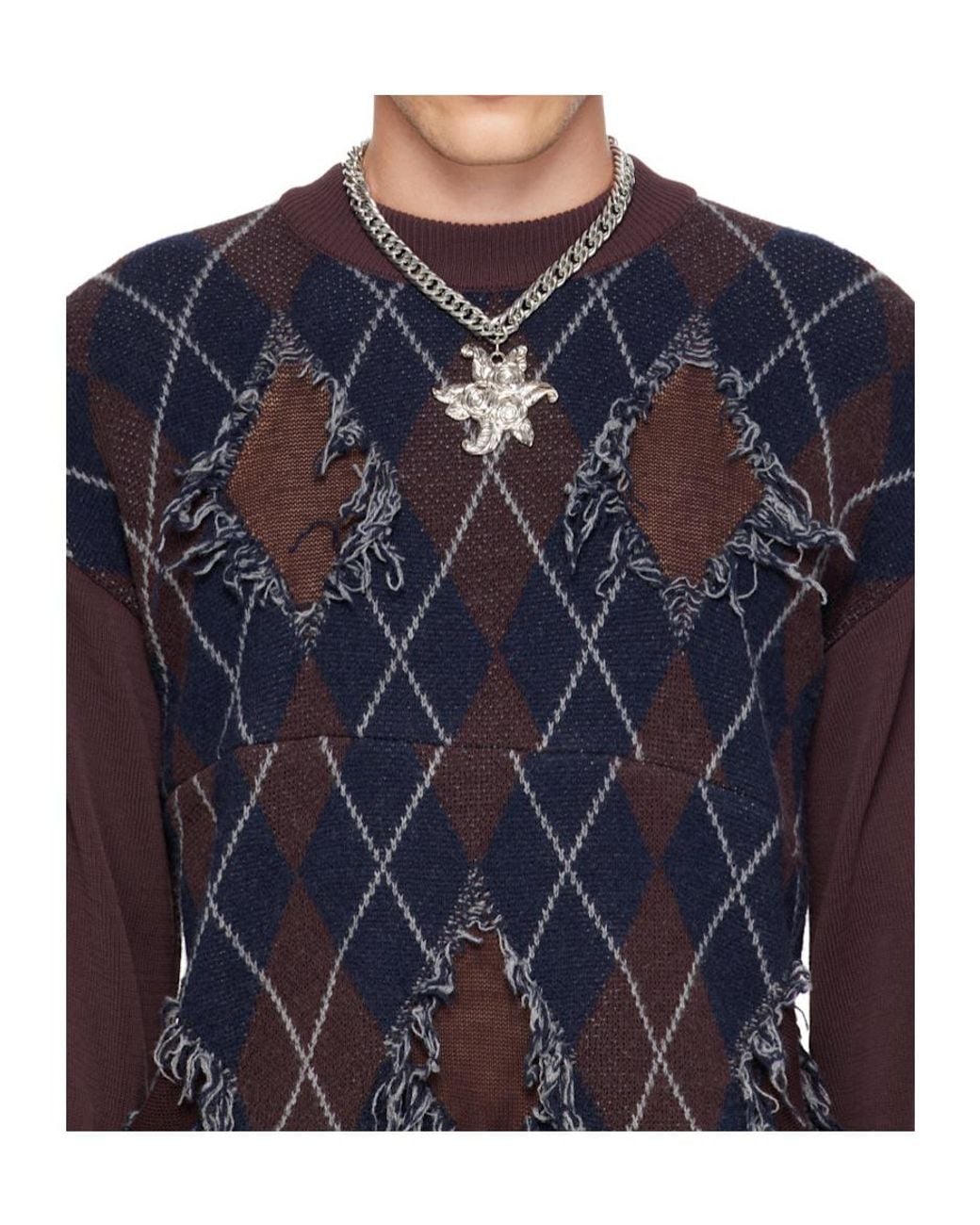 Chopova Lowena Metallic Bouquet Thick Chain Necklace for men