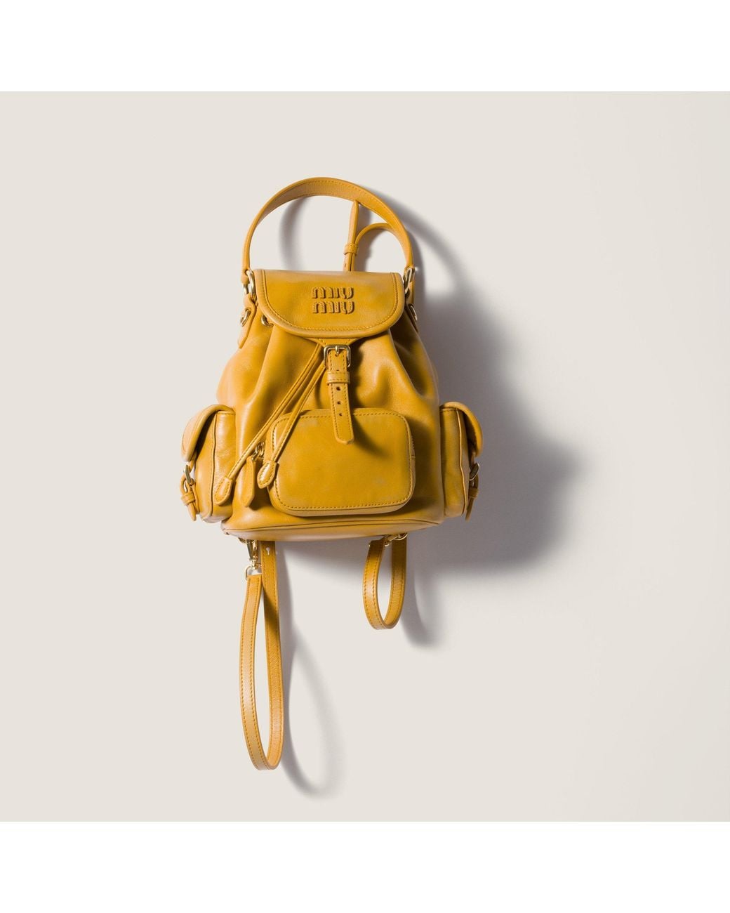 Miu Miu Metallic Leather Backpack