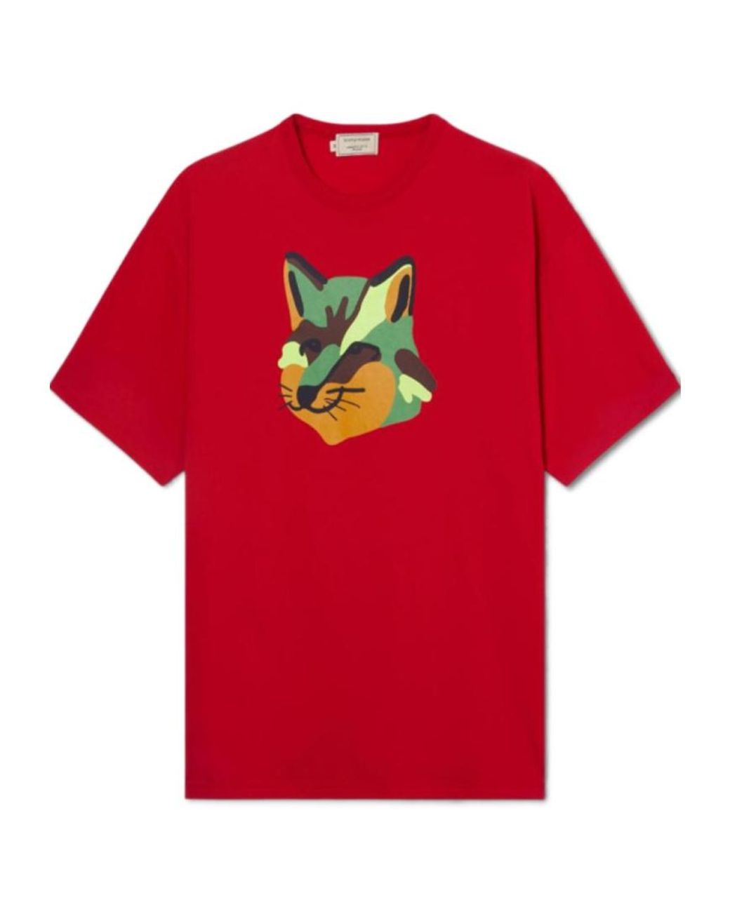 Maison Kitsuné Red Short-Sleeve T-Shirt for men