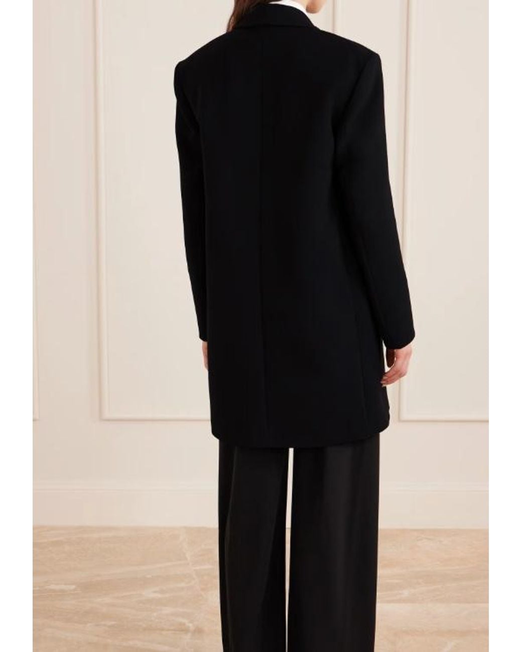 The Row Black Fedra Shawl-Lapel Coat