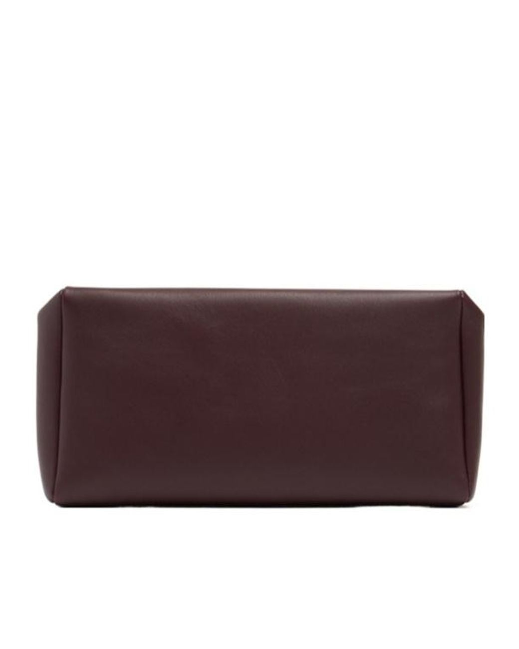 The Row Purple Squared Compact Silk Leather Clutch