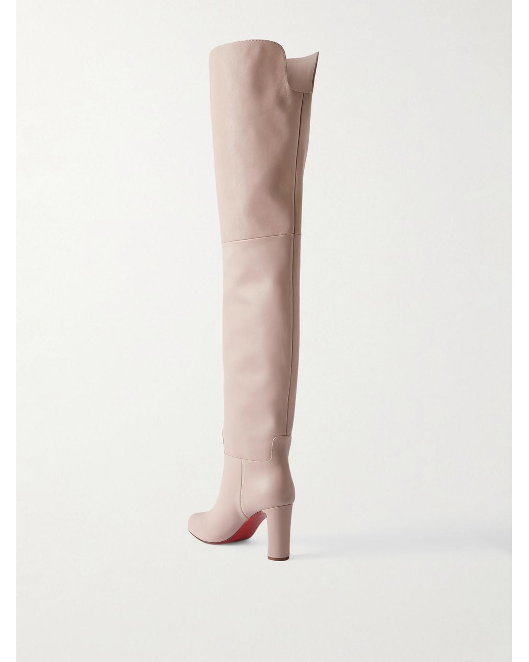 Christian Louboutin White Leather Over-The-Knee Boots