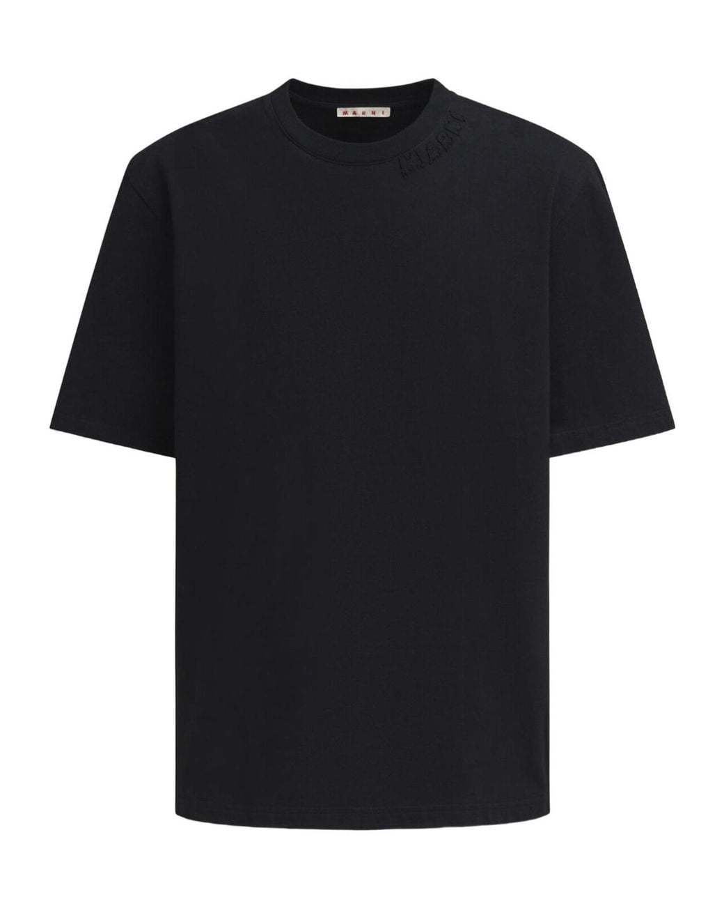 Marni Black Logo Patch Crewneck T-Shirt for men