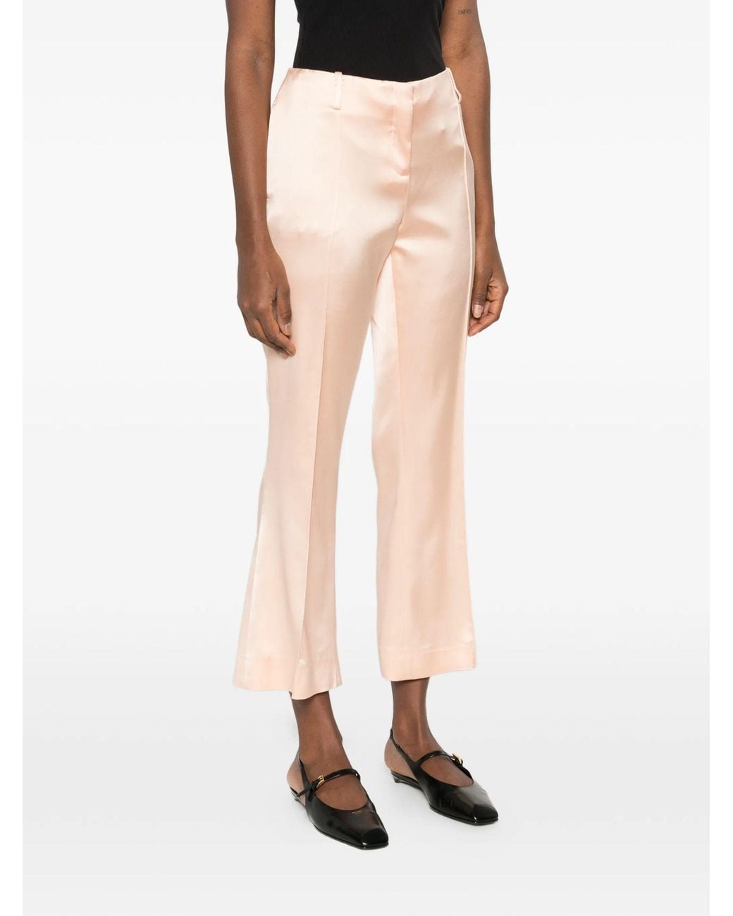 Ermanno Scervino Natural Cropped Flared Trousers