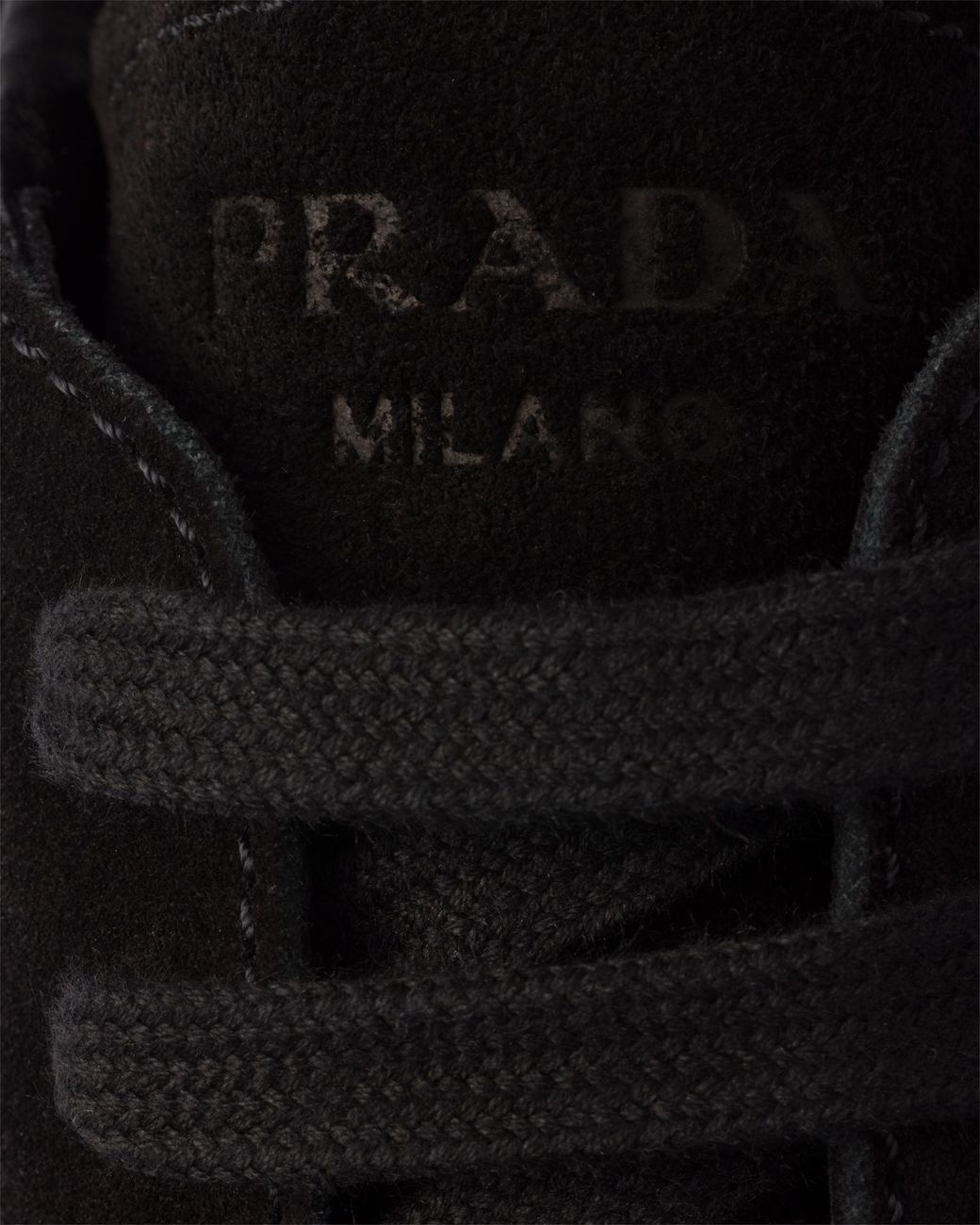 Prada Black Laced Sneakers Shoes for men