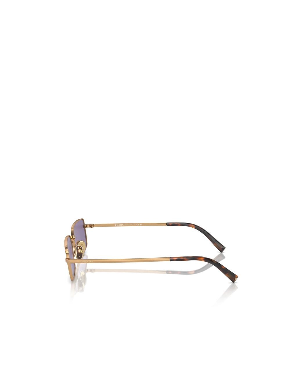 Prada Purple Eyewear Rectangle Frame Sunglasses