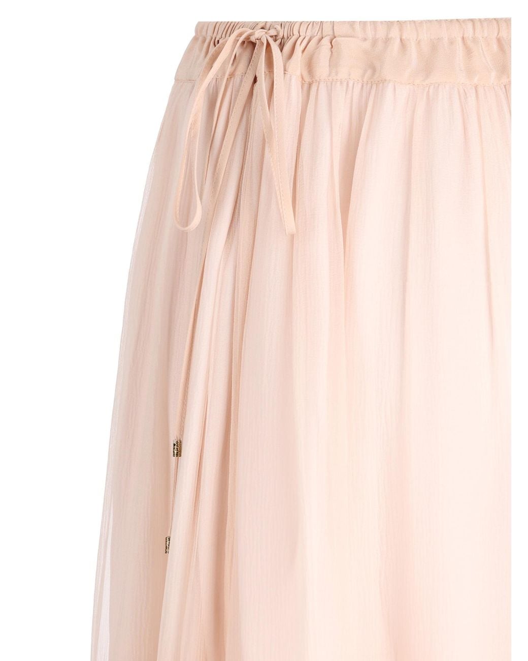 Chloé Natural Chloé Tiered Midi Skirt