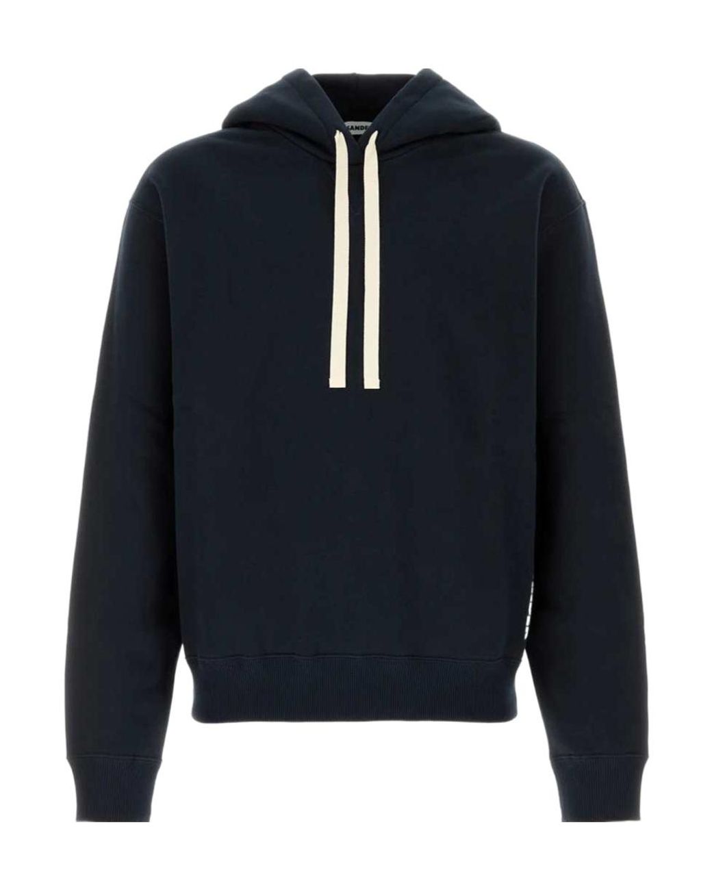Jil Sander Blue Drawstring Hooded Sweatshirt for men