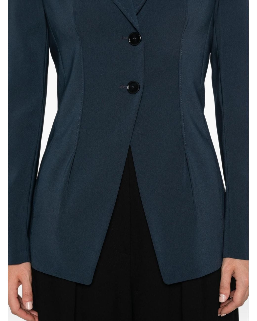 Patrizia Pepe Blue Single-Breasted Blazer