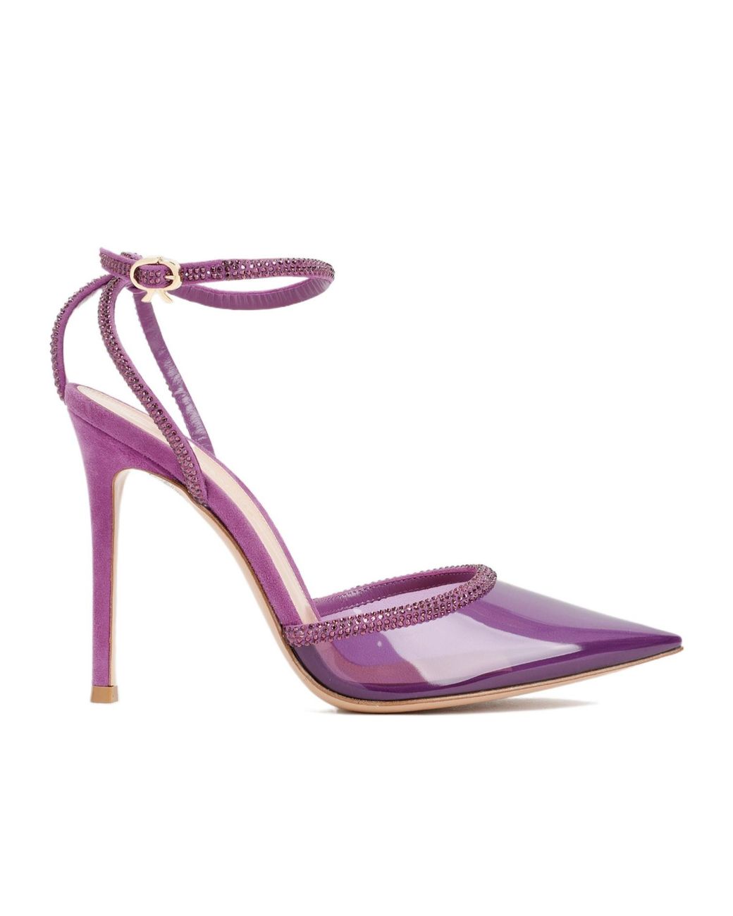 Gianvito Rossi Pink Plexi Embellished Pumps
