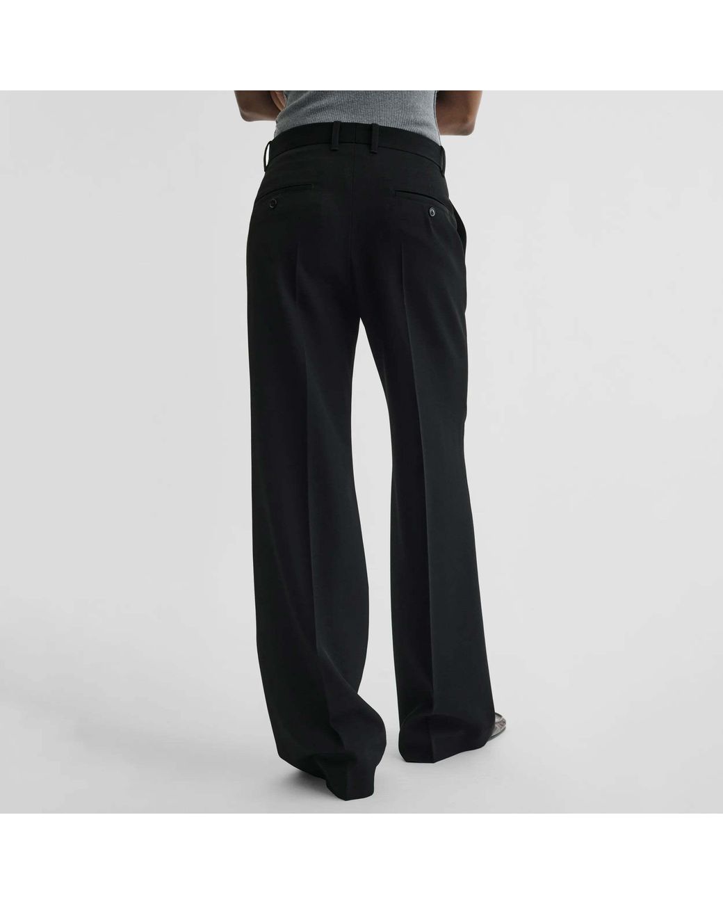 Phoebe Philo Black Wool Belt Loop Trousers