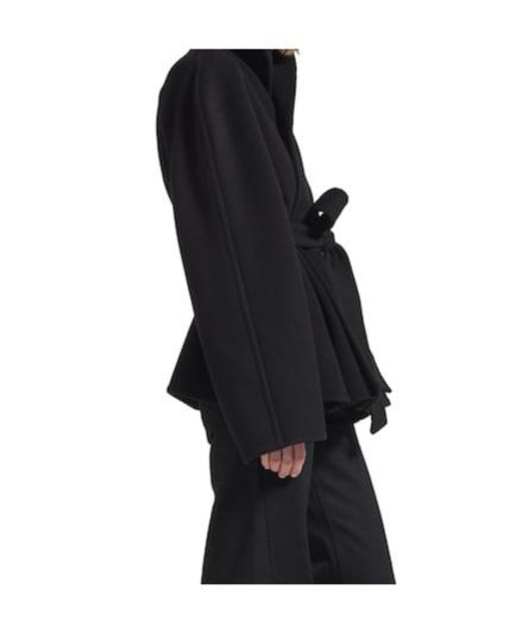 Balenciaga Black Short Wrap Coat