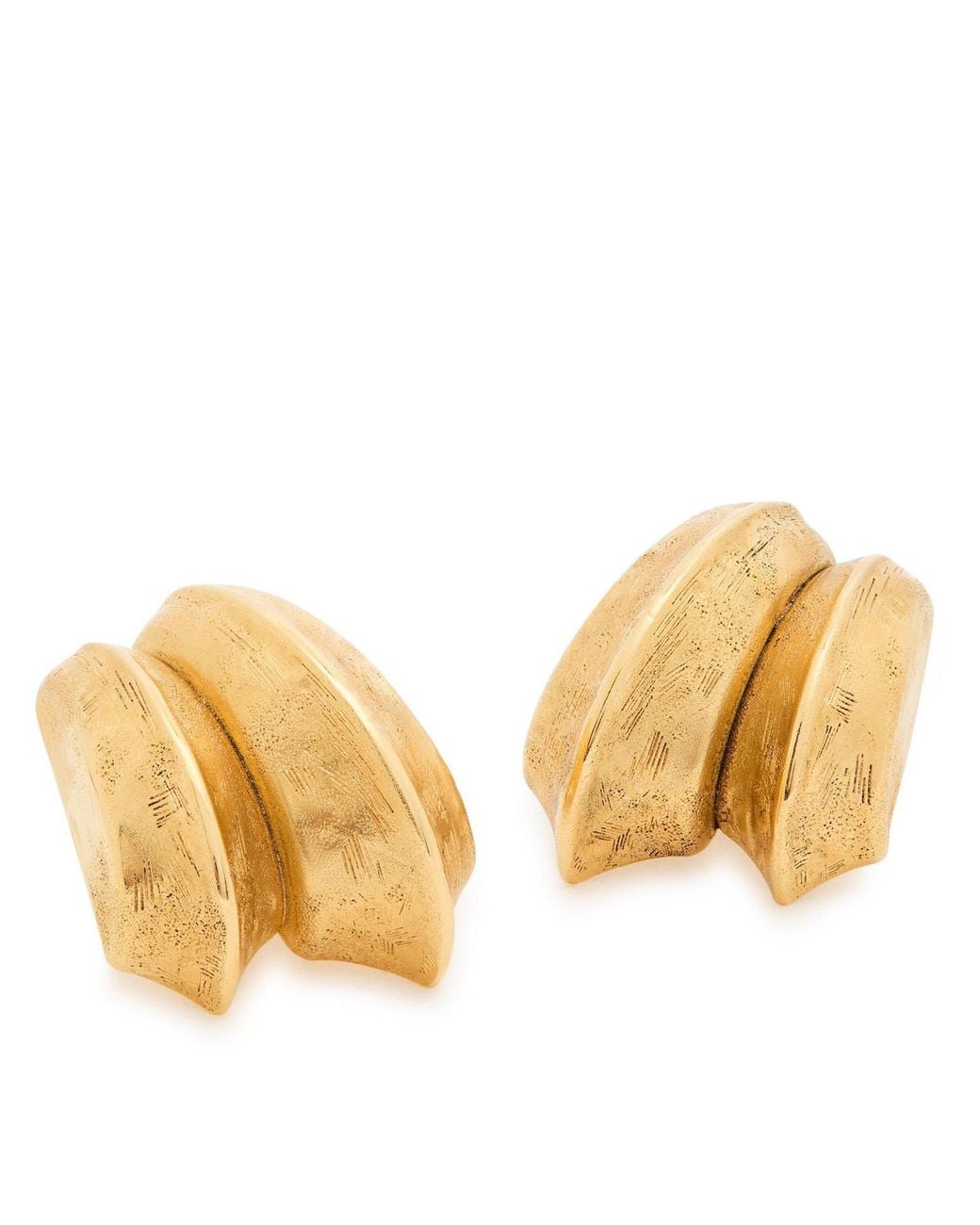 Saint Laurent Metallic Minimalist Stylish Earrings